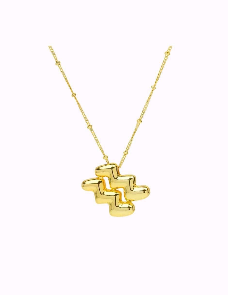 Collar con dije de signo zodiacal de oro laminado