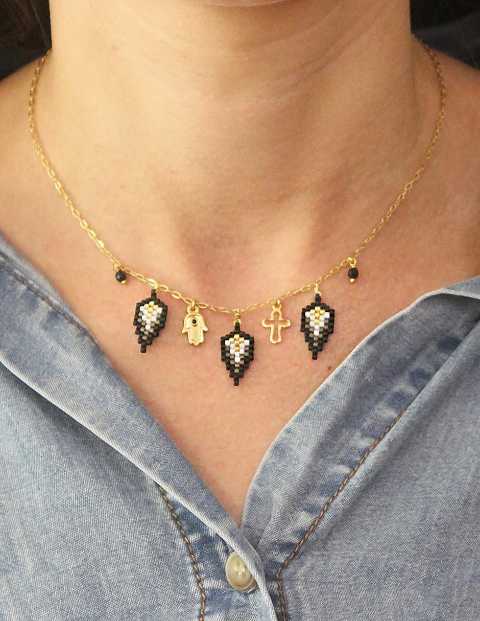 Collar hoja 14 K 3