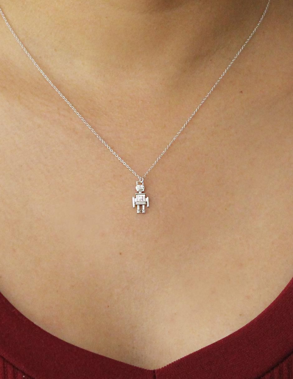 Collar con dije robot de plata P 925 3