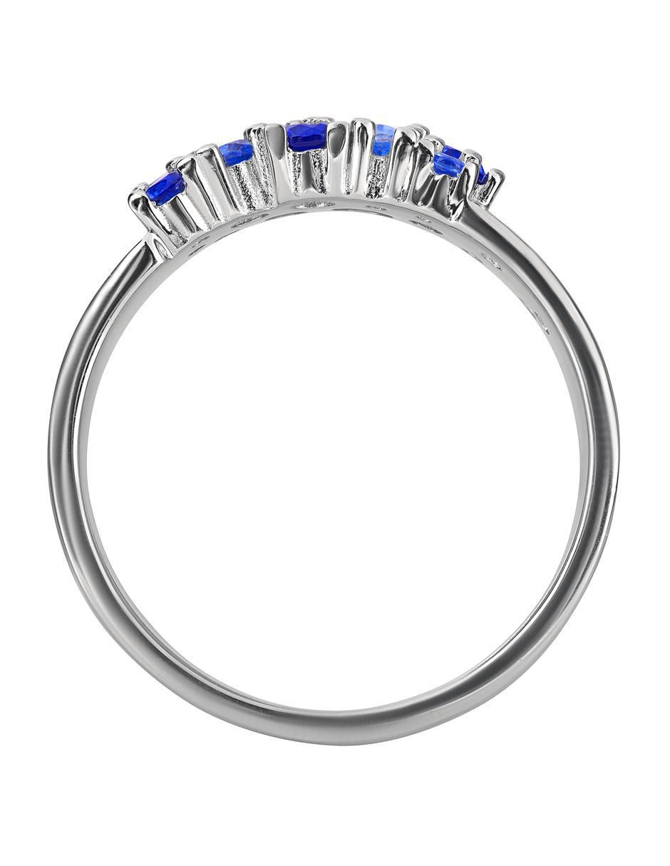 Anillo P 925 de plata zafiro pavé