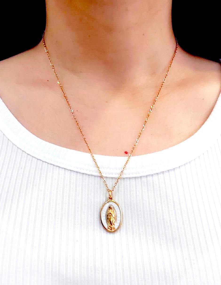 Collar con dije Virgen de Guadalupe Joyería Con Alma con acabado baño de oro 18 K 3