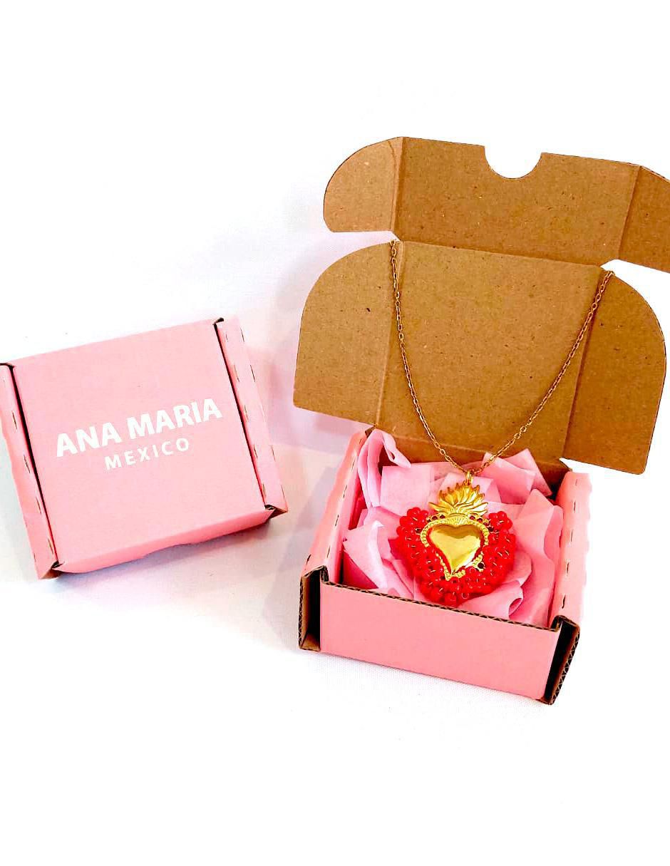 Collar con dije Sagrado Corazón de corazón Joyería con Alma 4
