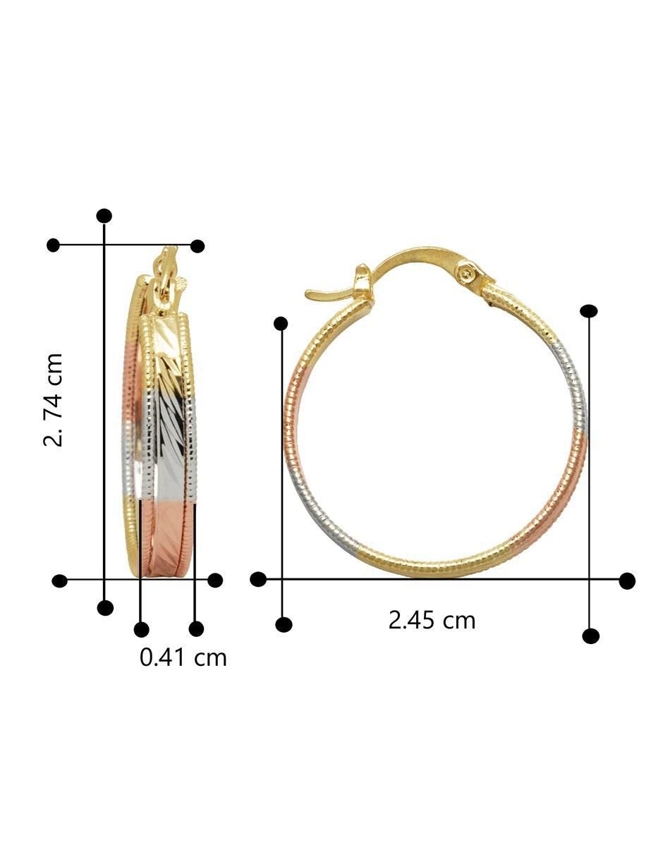 Arracadas de flor 18 K con acabado chapa de oro 5