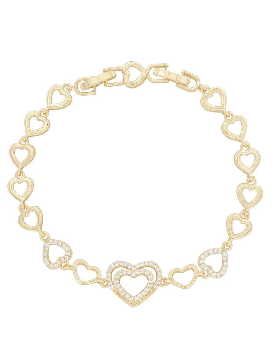 Pulsera con zirconia 18 K acabado chapa de oro Pulsera con zirconia 18 K acabado chapa de oro