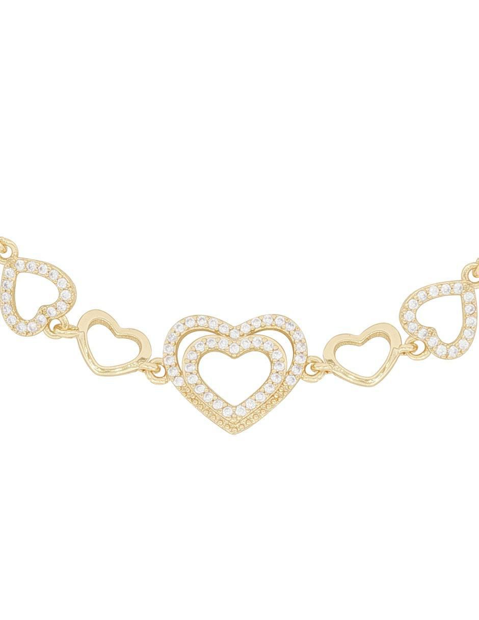 Pulsera con zirconia 18 K acabado chapa de oro 3