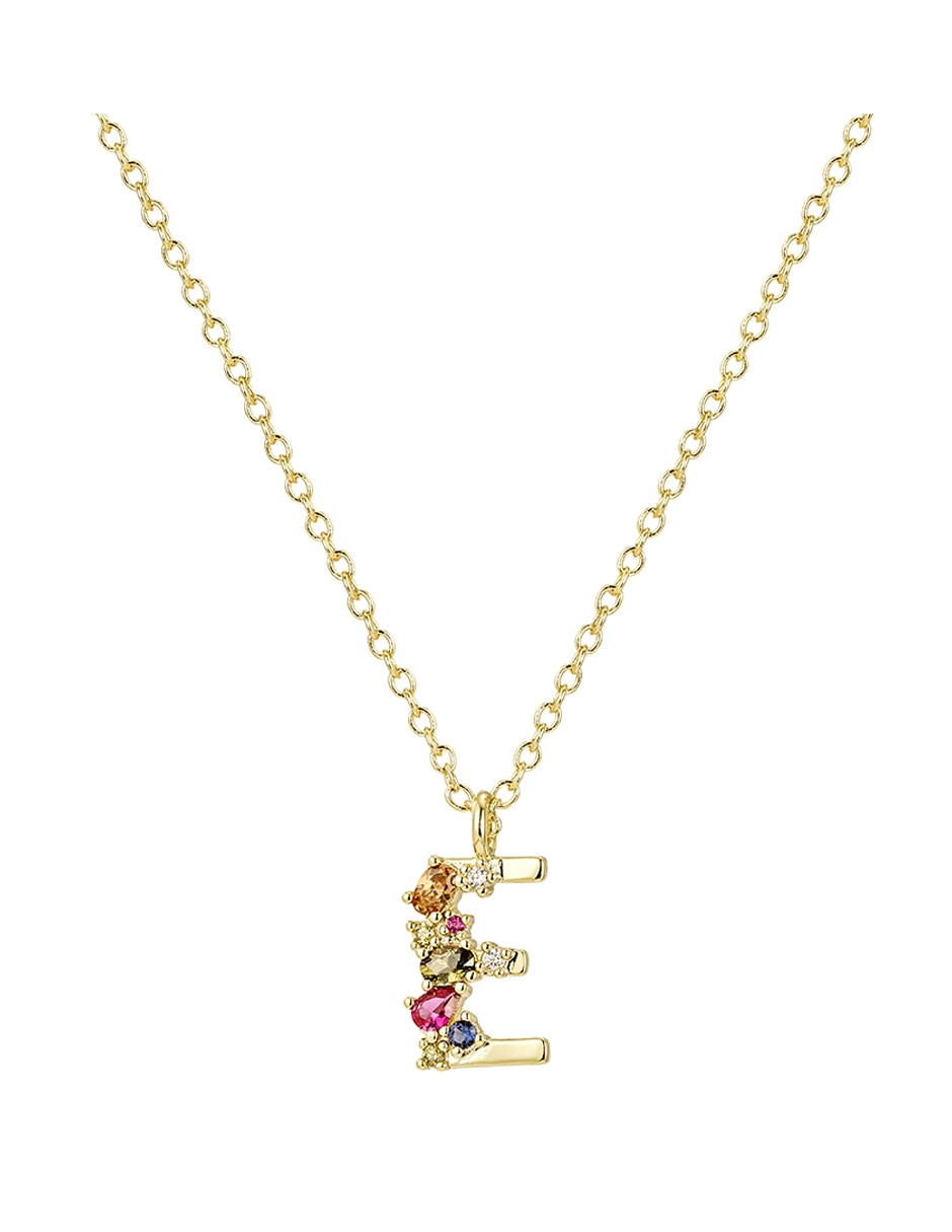 Collar con dije de baño de oro 14 K