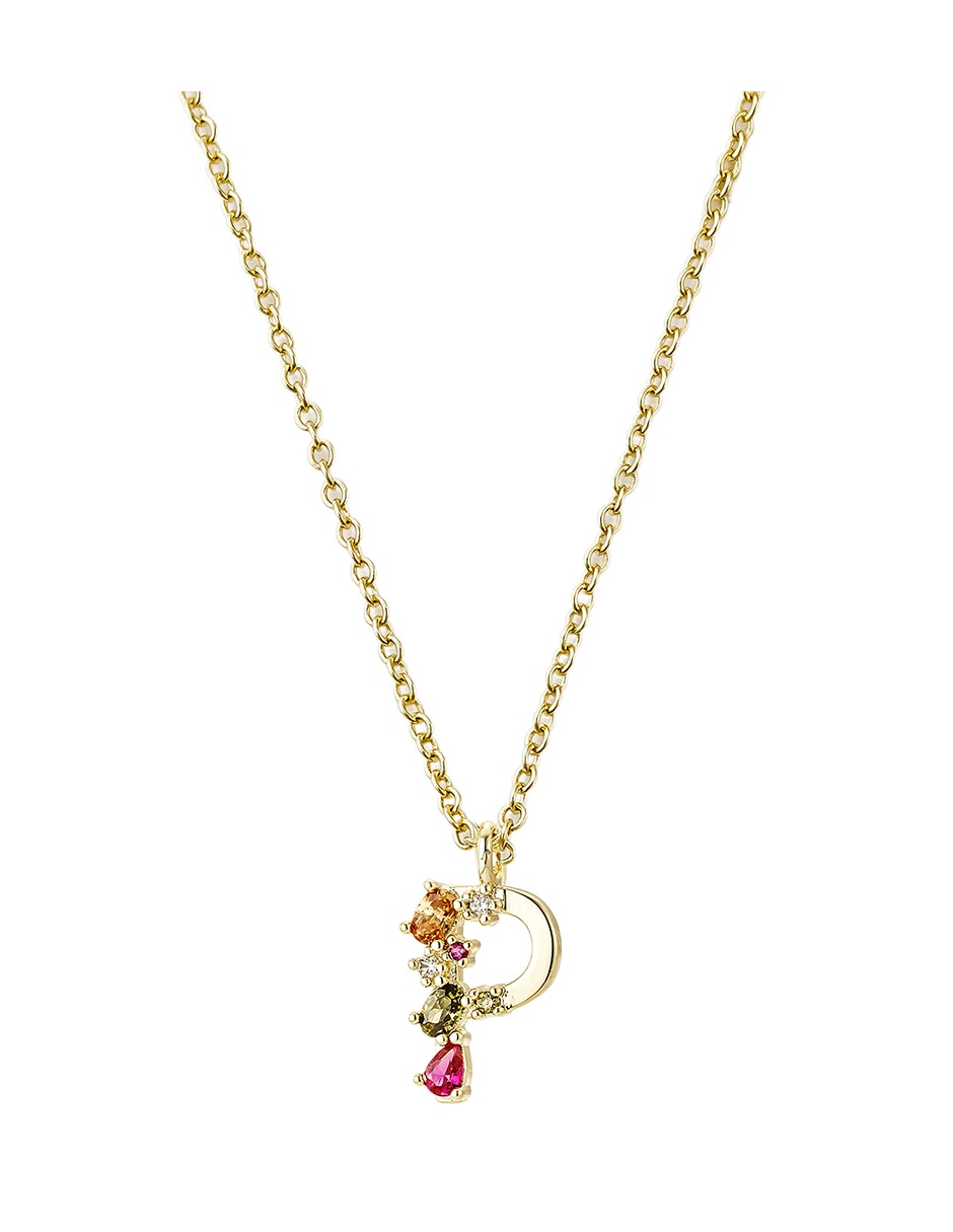 Collar con dije de baño de oro 14 K
