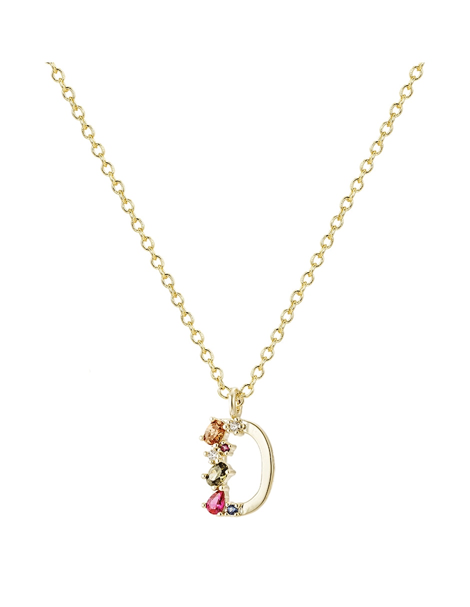 Collar con dije de baño de oro 14 K