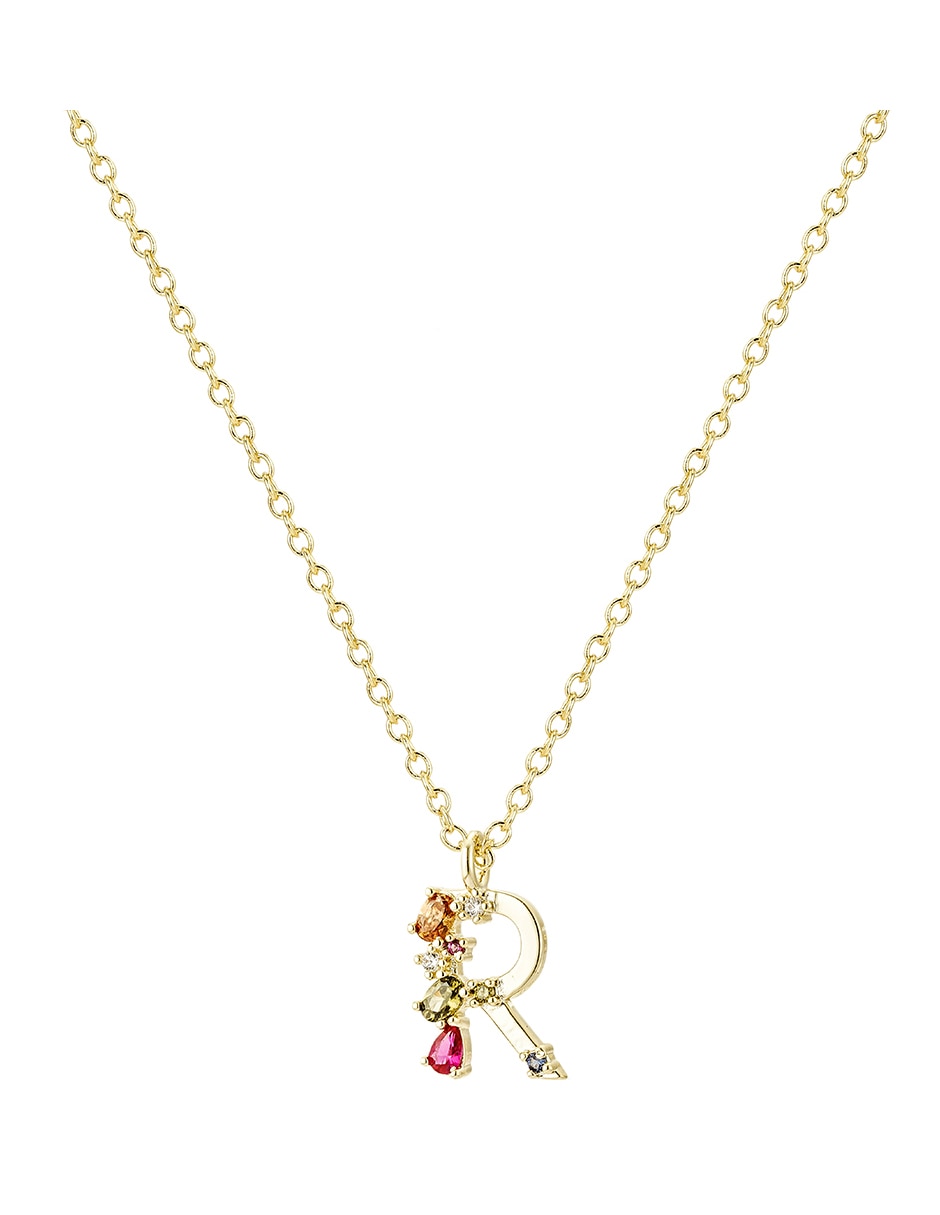 Collar con dije de baño de oro 14 K Collar con dije de baño de oro 14 K