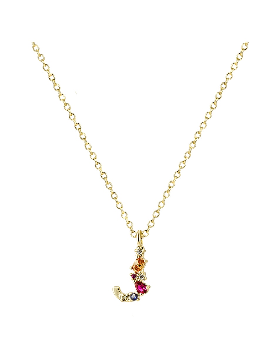 Collar con dije de baño de oro 14 K