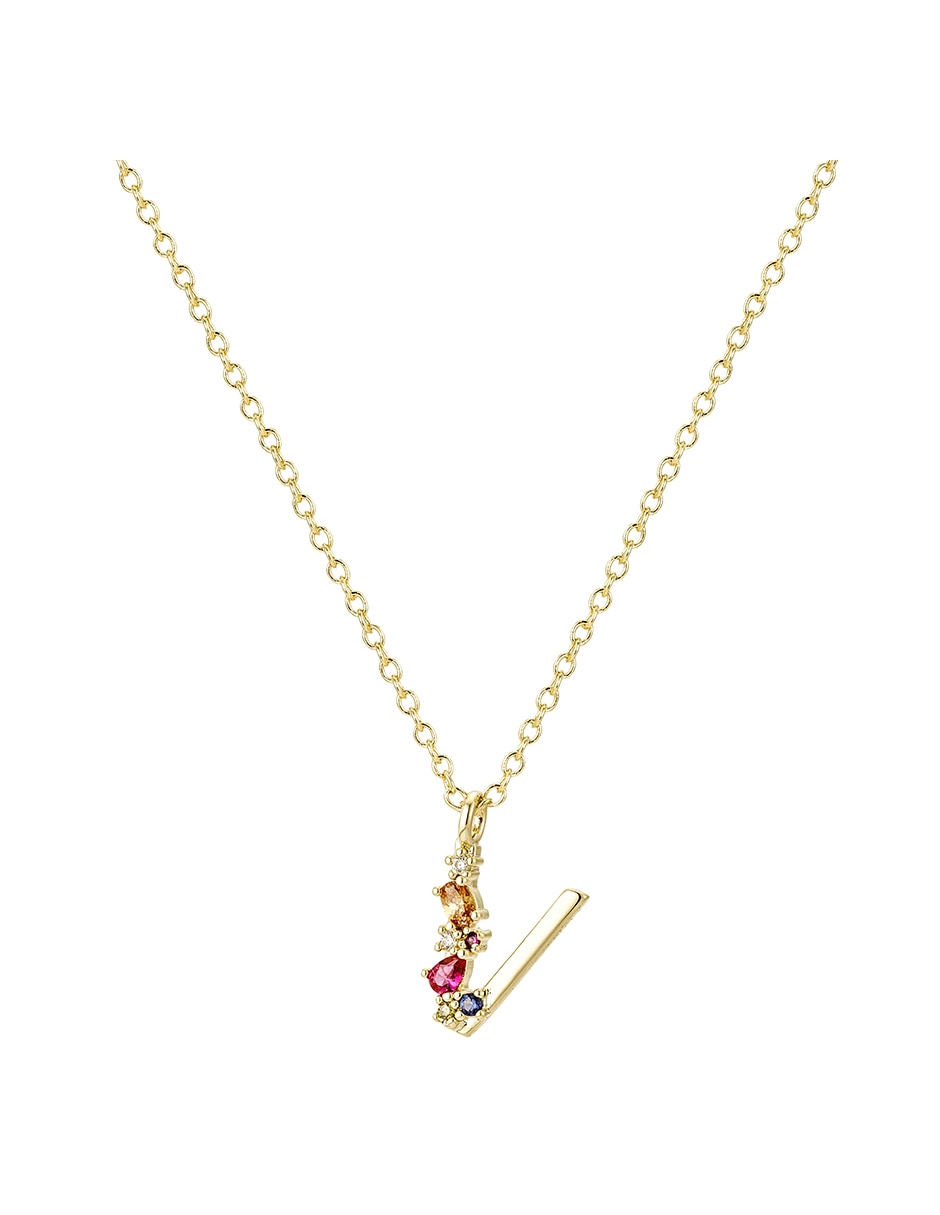 Collar con dije de baño de oro 14 K