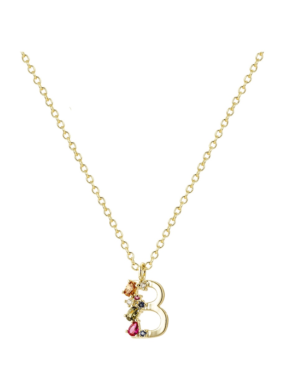 Collar con dije de baño de oro 14 K