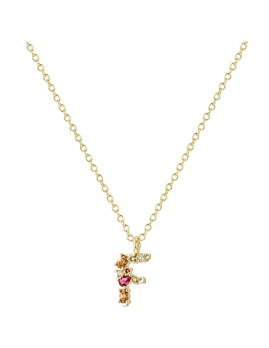Collar con dije de baño de oro 14 K