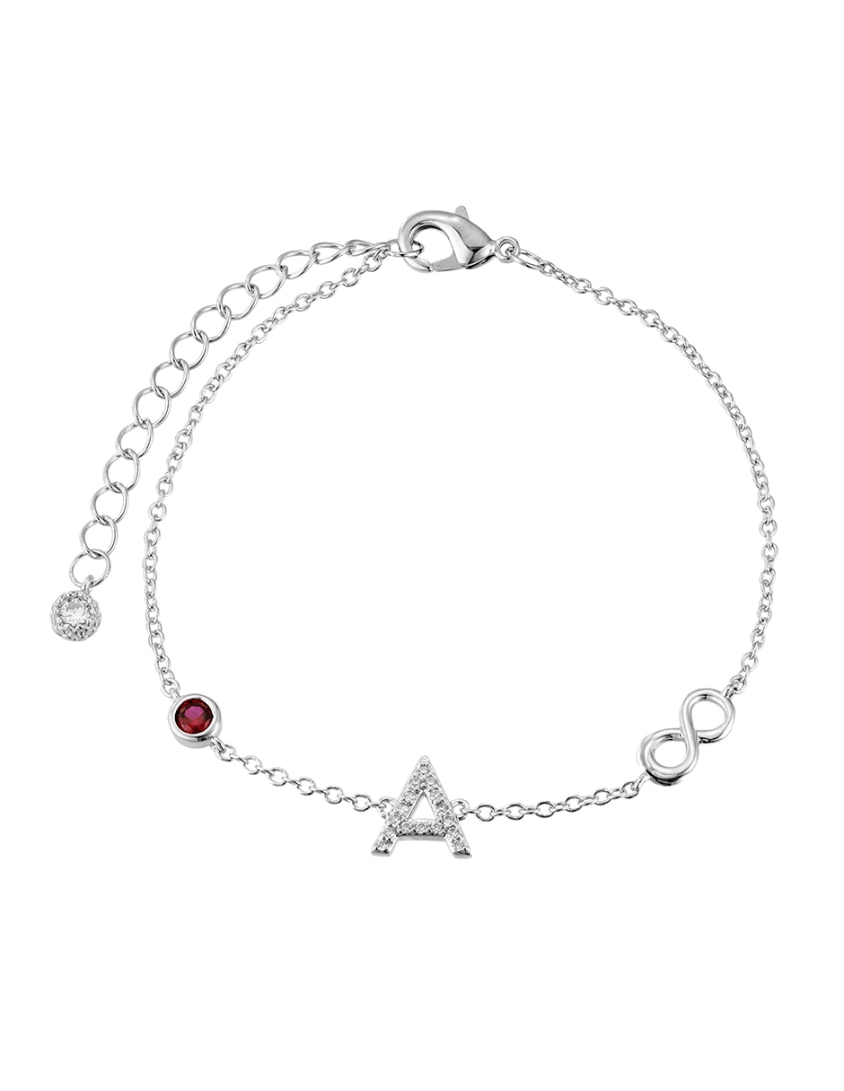 Pulsera con zirconia 14 K acabado baño de oro Pulsera con zirconia 14 K acabado baño de oro