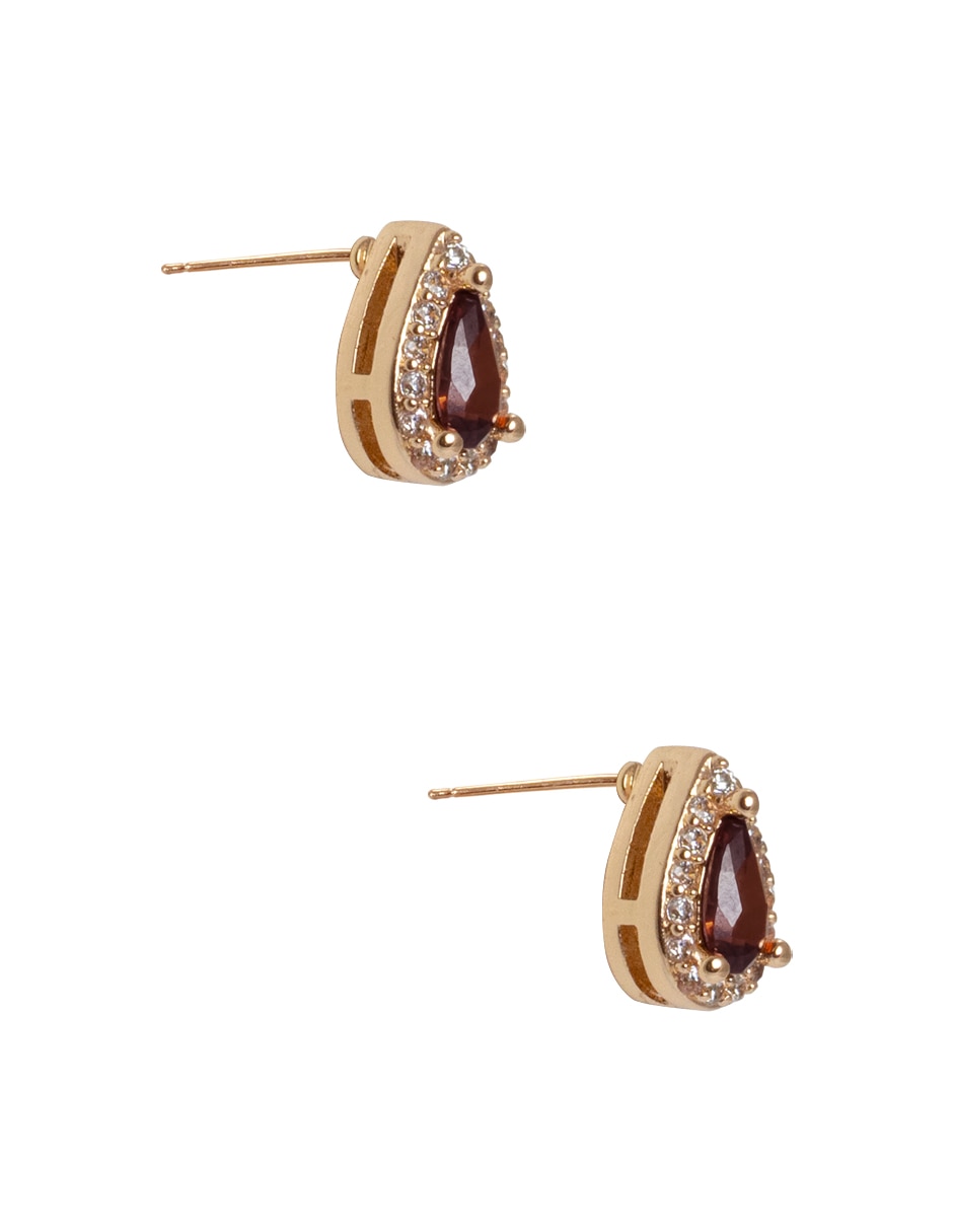 Aretes de gota con acabado pavé zirconia 2