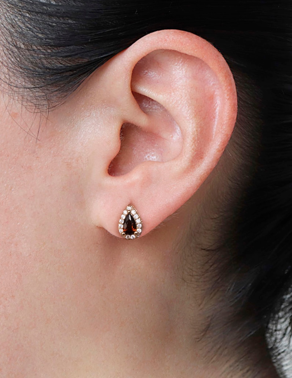 Aretes de gota con acabado pavé zirconia