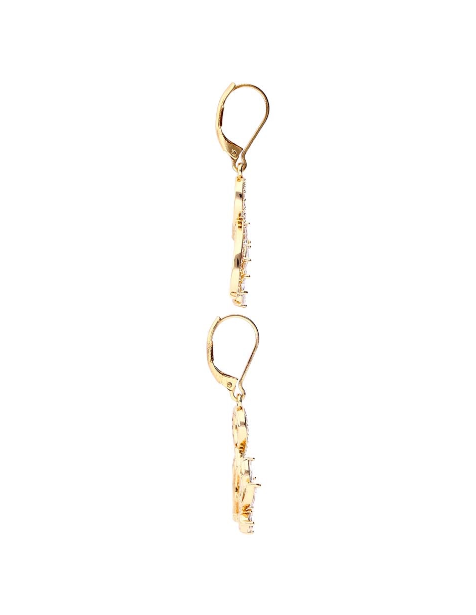 Aretes de flor con acabado brillante 3