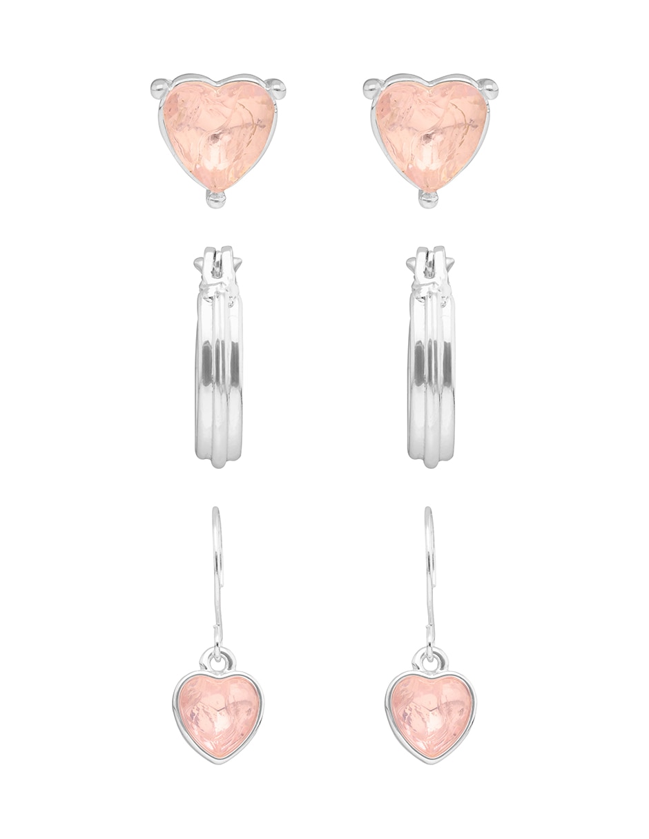 Set de aretes con acabado brillante