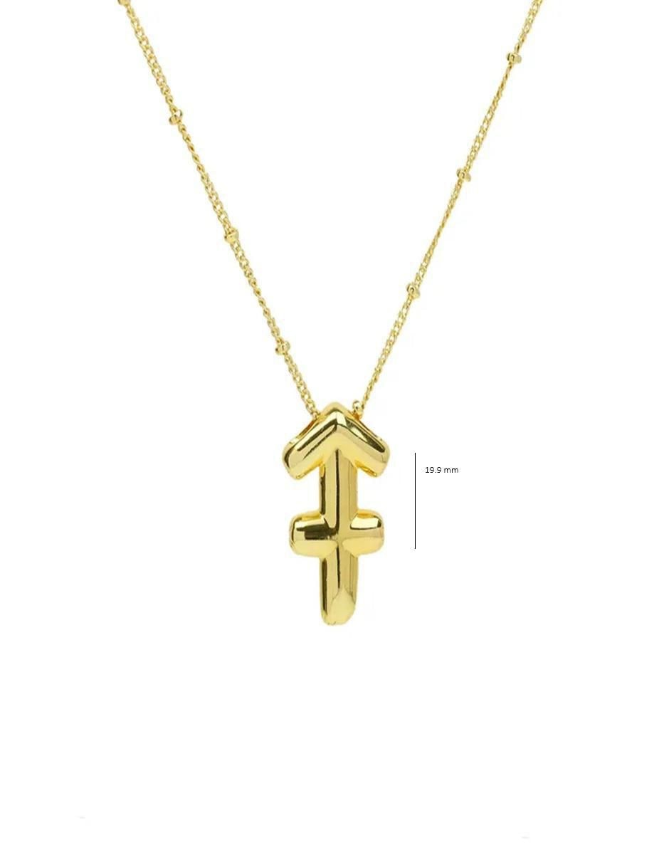Collar con dije signo zodiacal de oro laminado 10 K 2