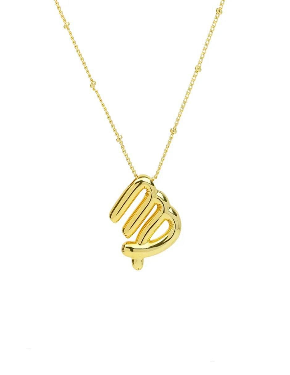 Collar con dije de signo zodiacal de oro laminado 10 K Collar con dije de signo zodiacal de oro laminado 10 K