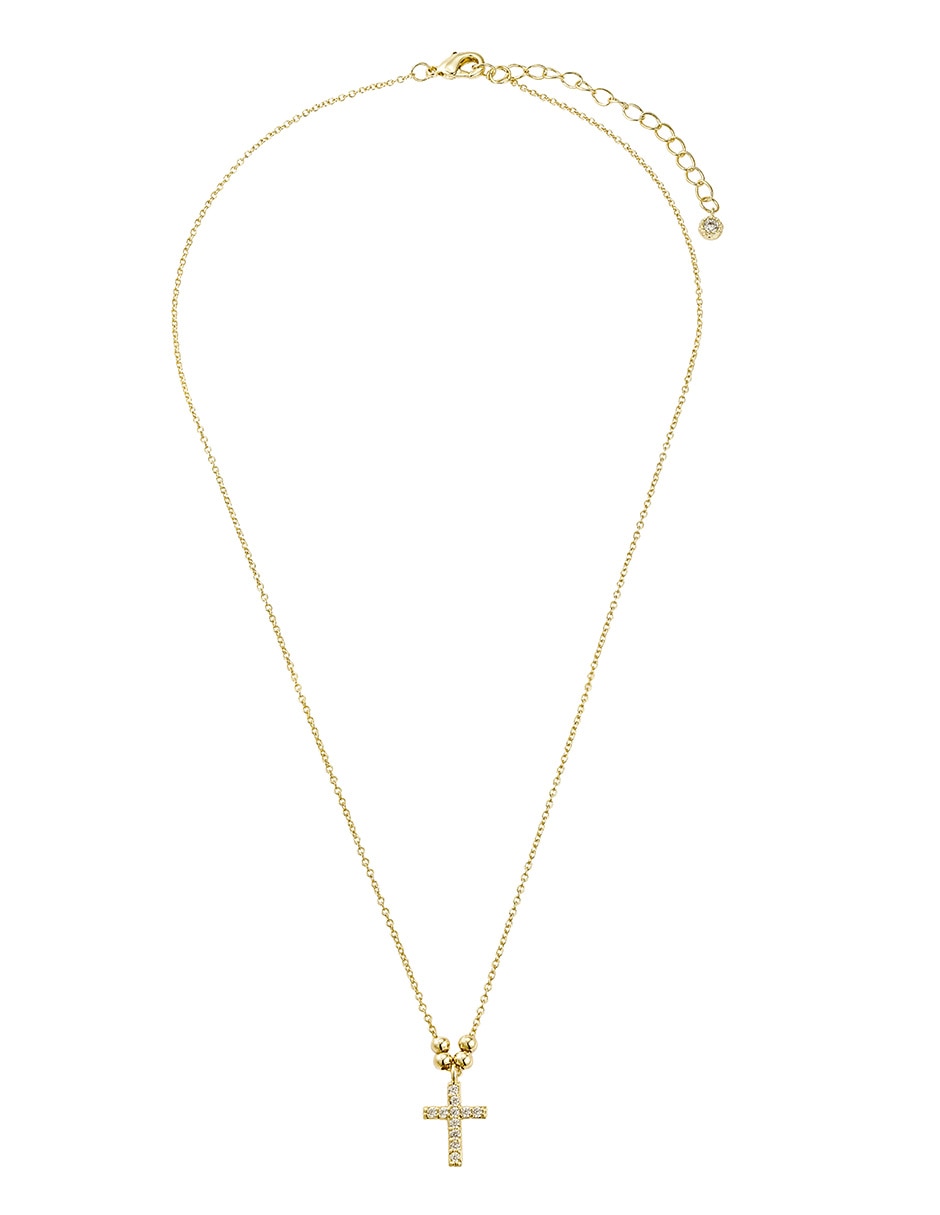Collar con dije de cruz  Religiosos de baño de oro 14 K 2