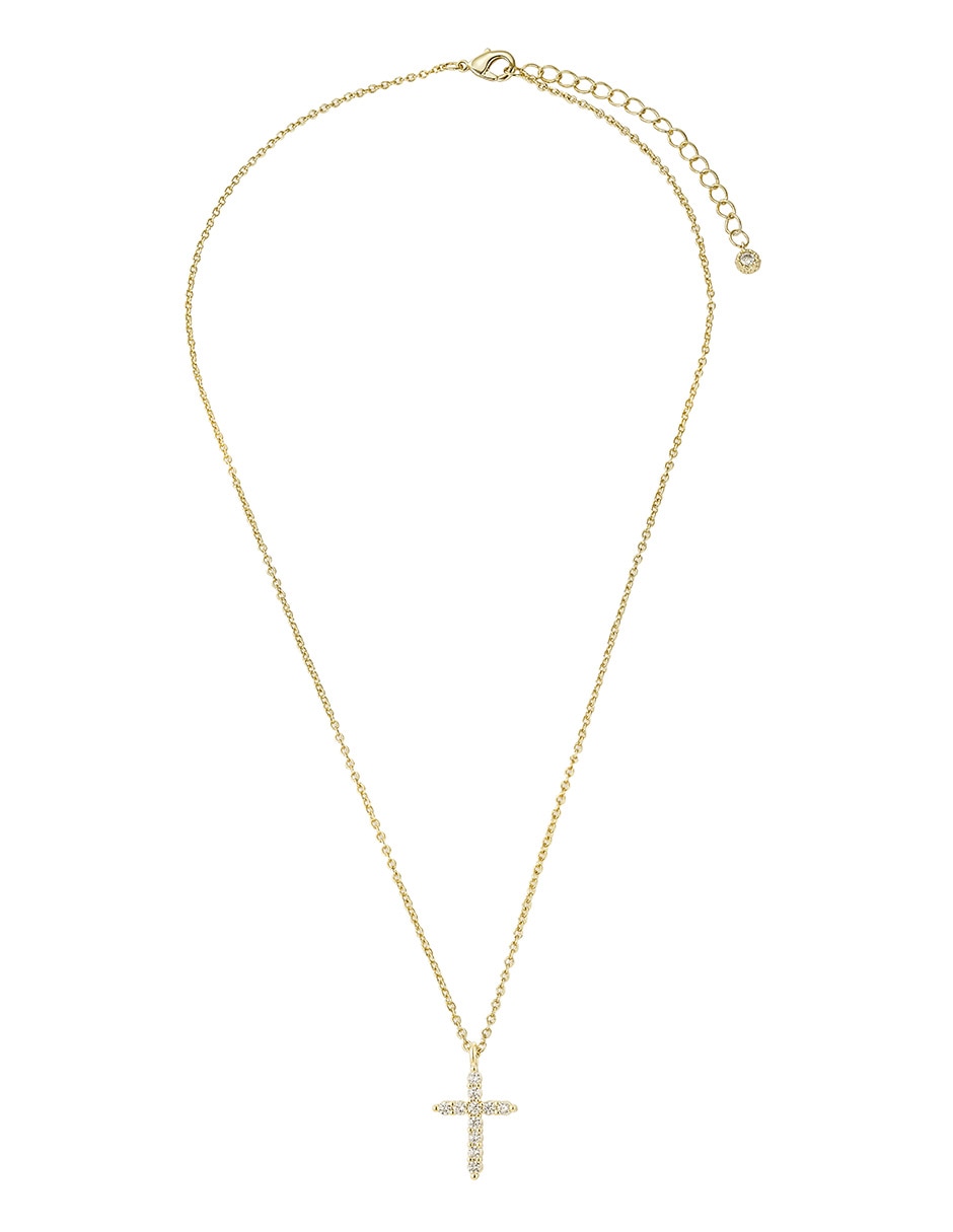 Collar con dije de cruz  Religiosos de baño de oro 14 K 2