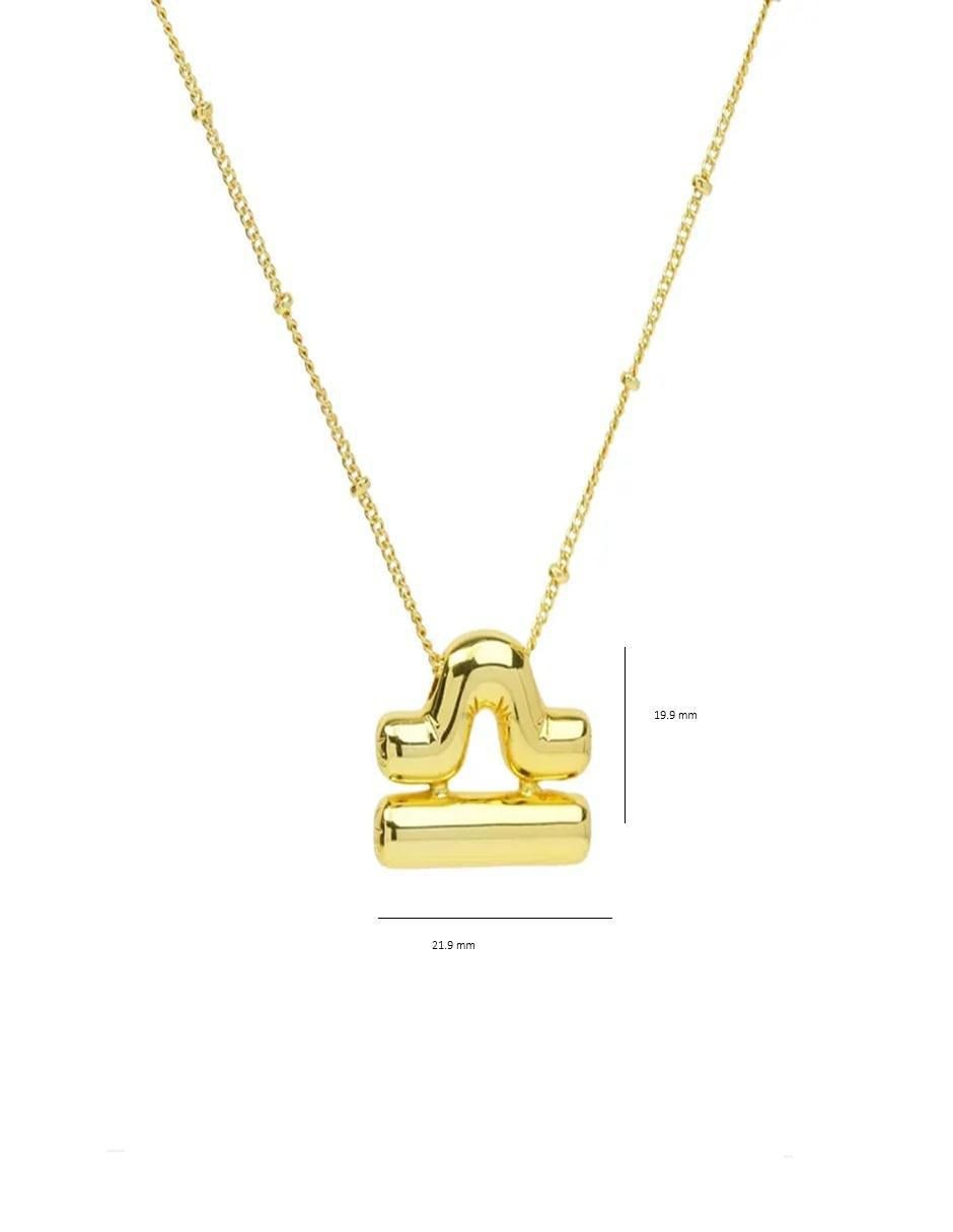 Collar con dije signo zodiacal de oro laminado 10 K 2