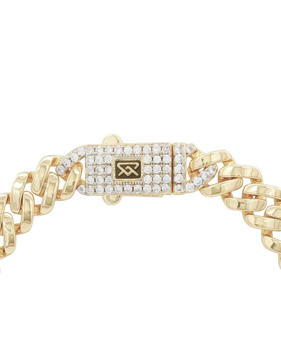 Pulsera con zirconia 18 K acabado chapa de oro 2