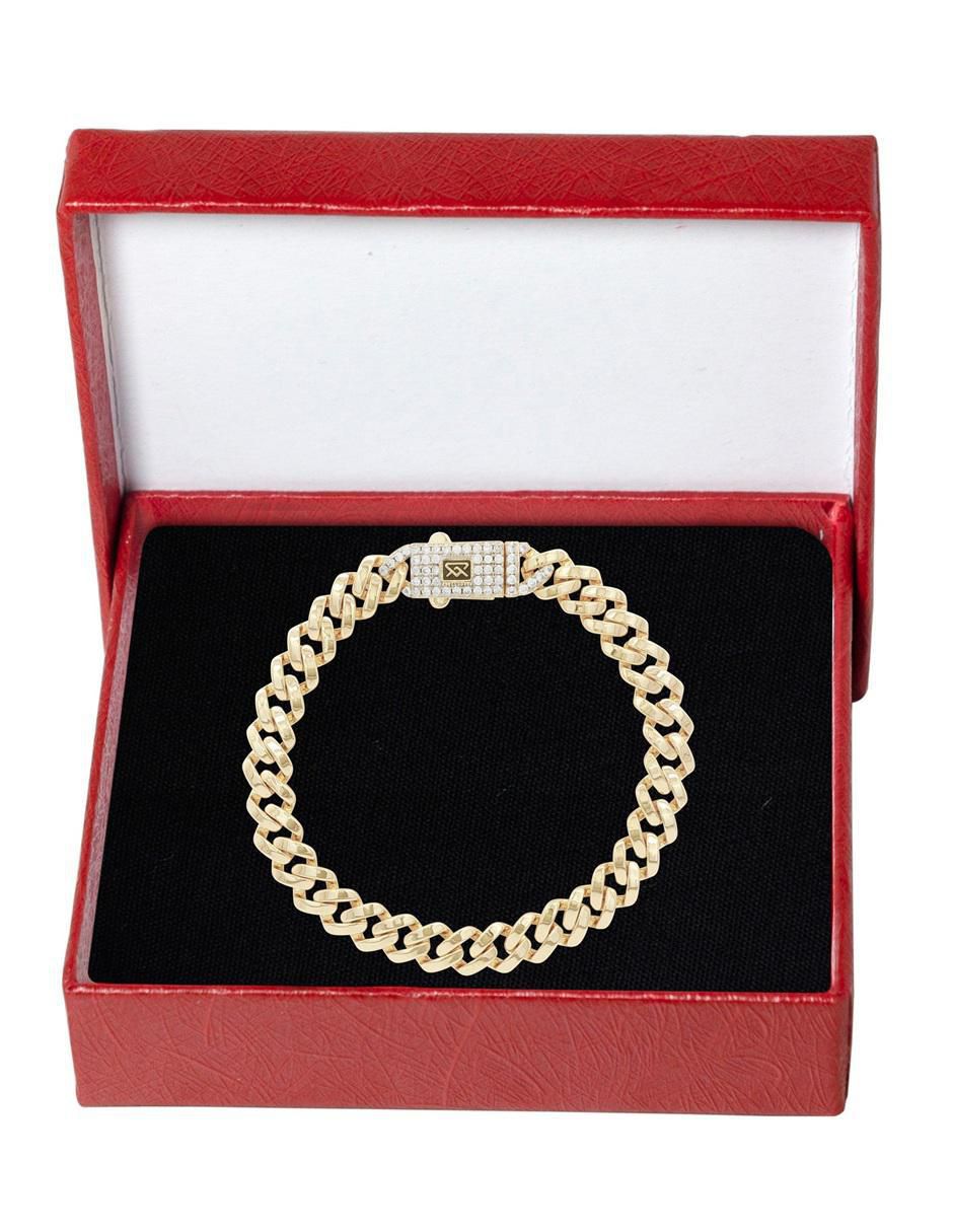 Pulsera con zirconia 18 K acabado chapa de oro 4