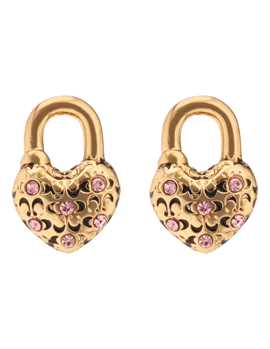 Aretes de corazón con acabado brillante