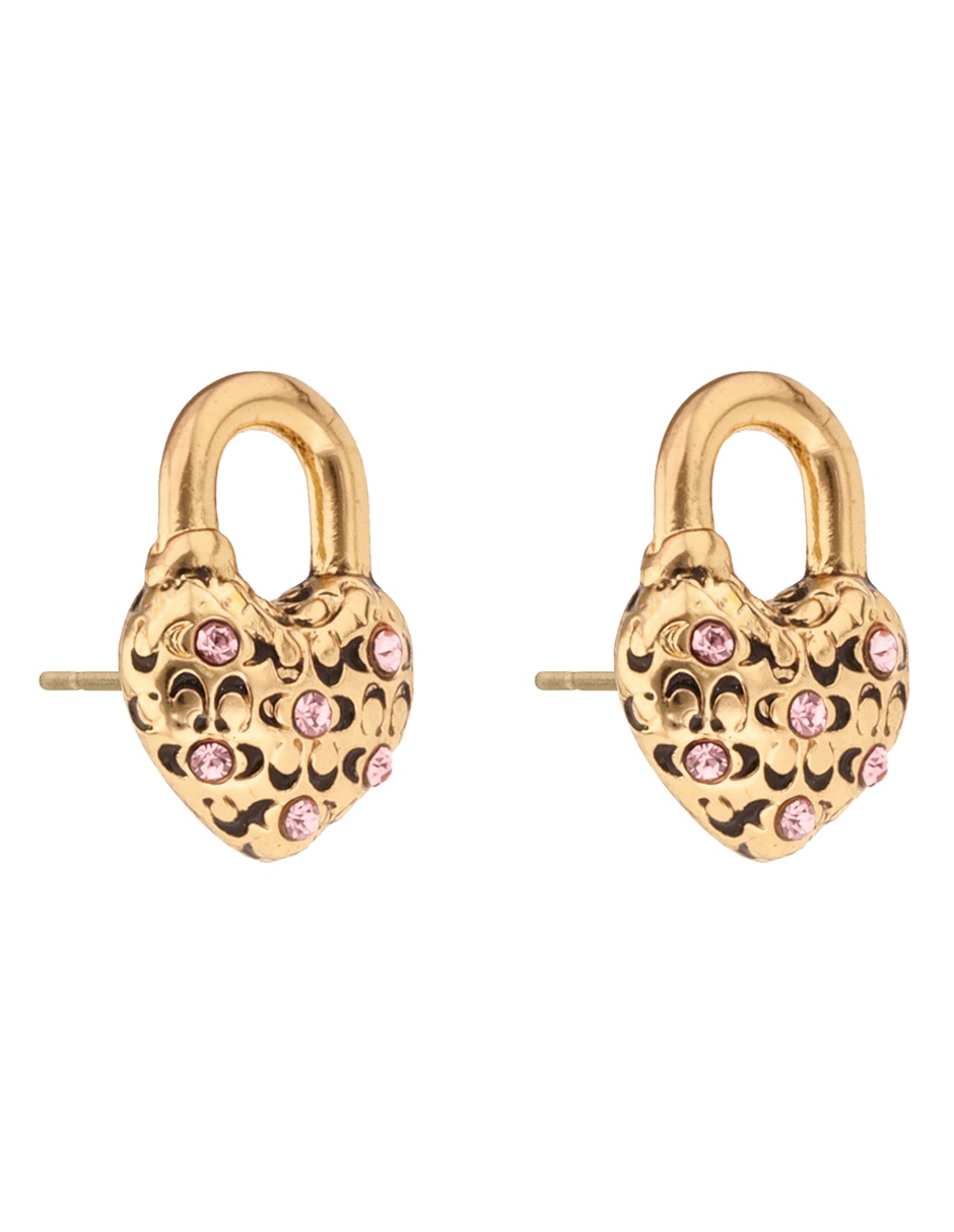 Aretes de corazón con acabado brillante 2