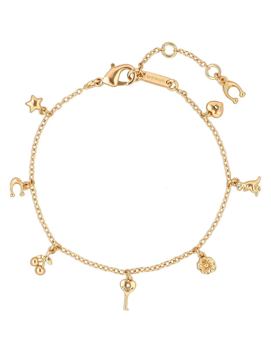 Pulsera Coach 12.1 Charming Charms con acabado brillante