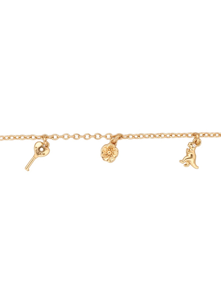 Pulsera Coach 12.1 Charming Charms con acabado brillante
