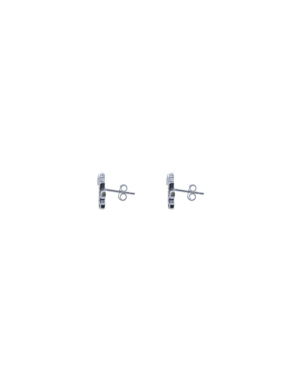 Broqueles de flor de plata P 925 con acabado pulido