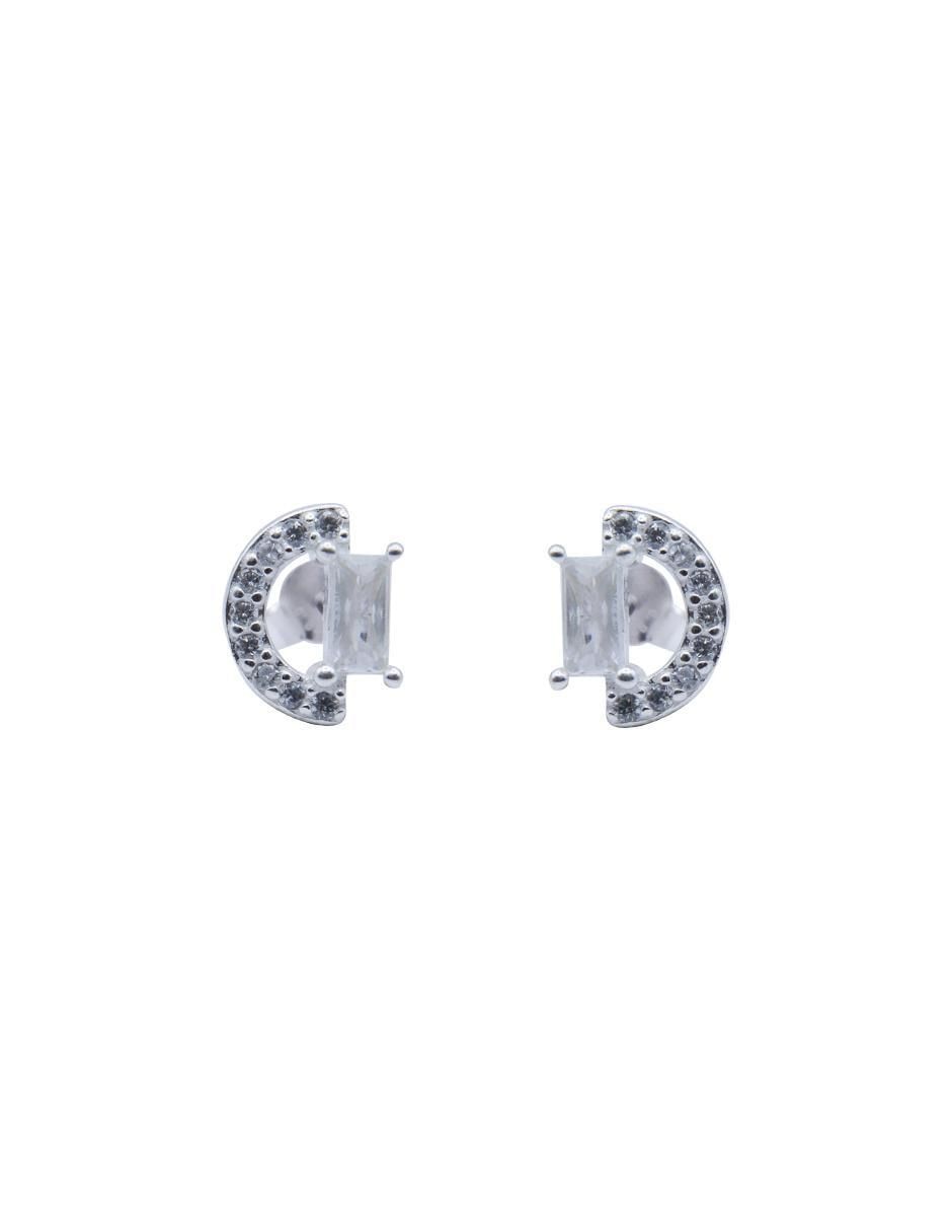 Aretes circulares de plata P 925 con acabado pulido