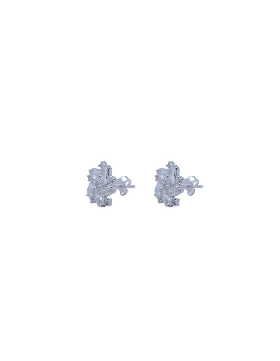 Aretes de flor de plata P 925 con acabado pulido