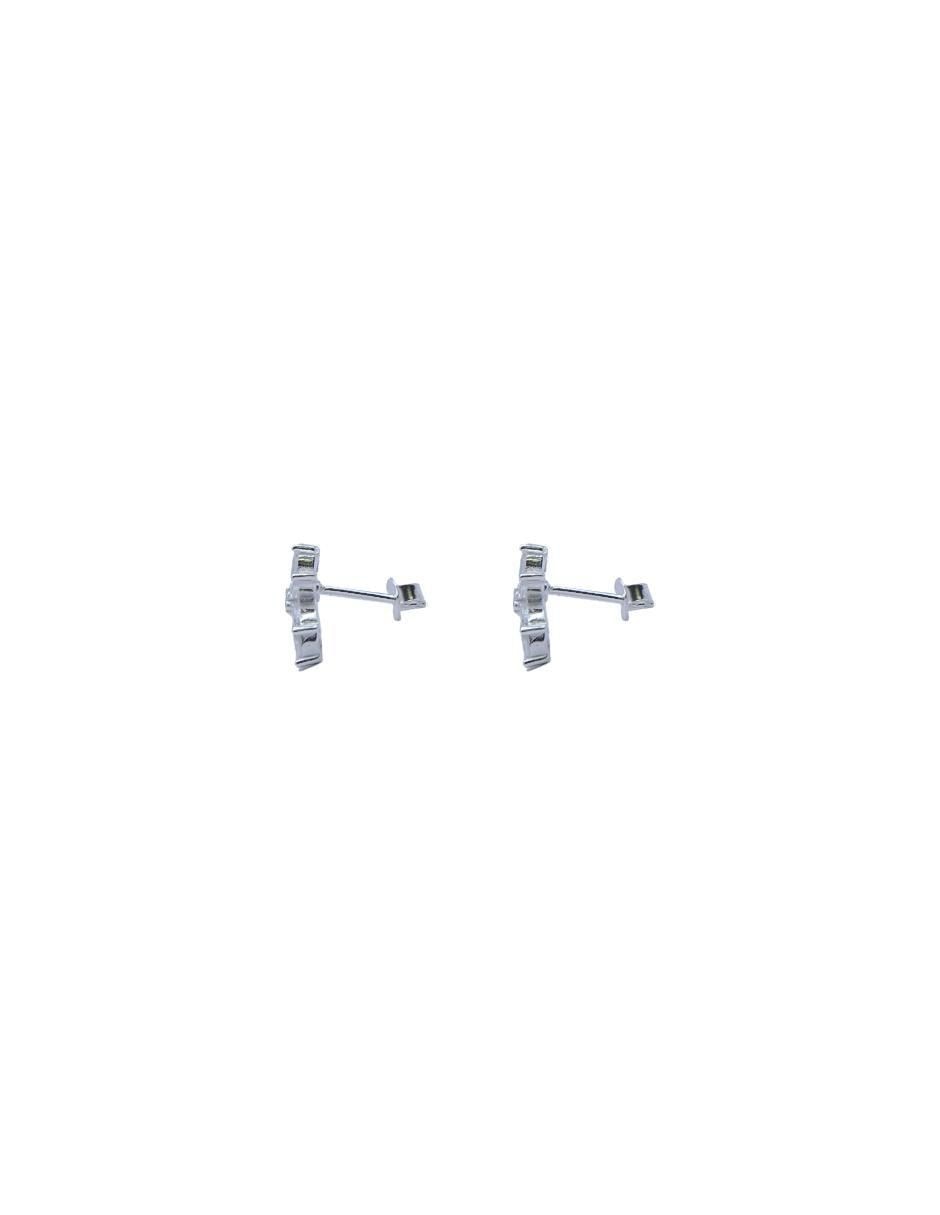 Broqueles de flor de plata P 925 con acabado pulido