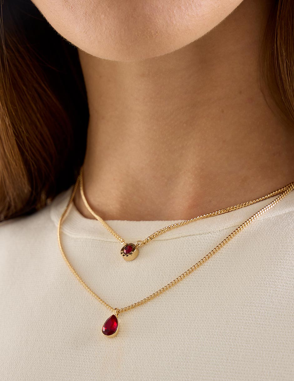 Collar de aleación metálica con acabado brillante pedrería de fantasía 2