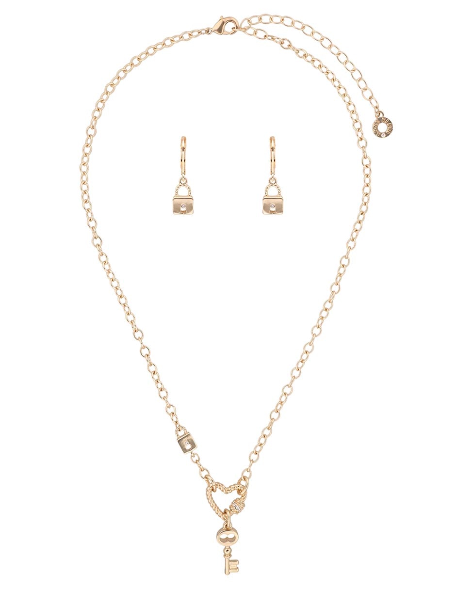 Aretes y collar de llave zirconia 2