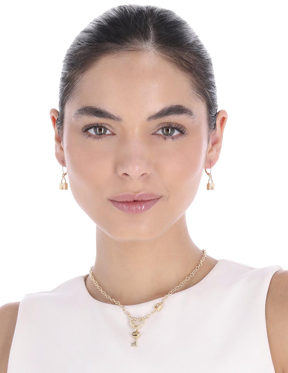 Aretes y collar de llave zirconia 3