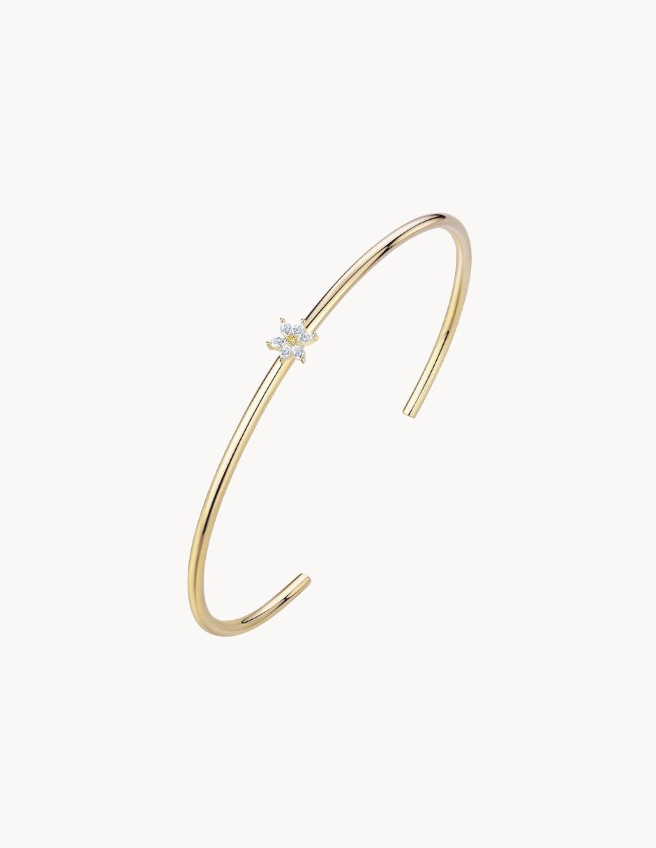 Brazalete con circonita Olivia Wild acabado baño de oro 18 K