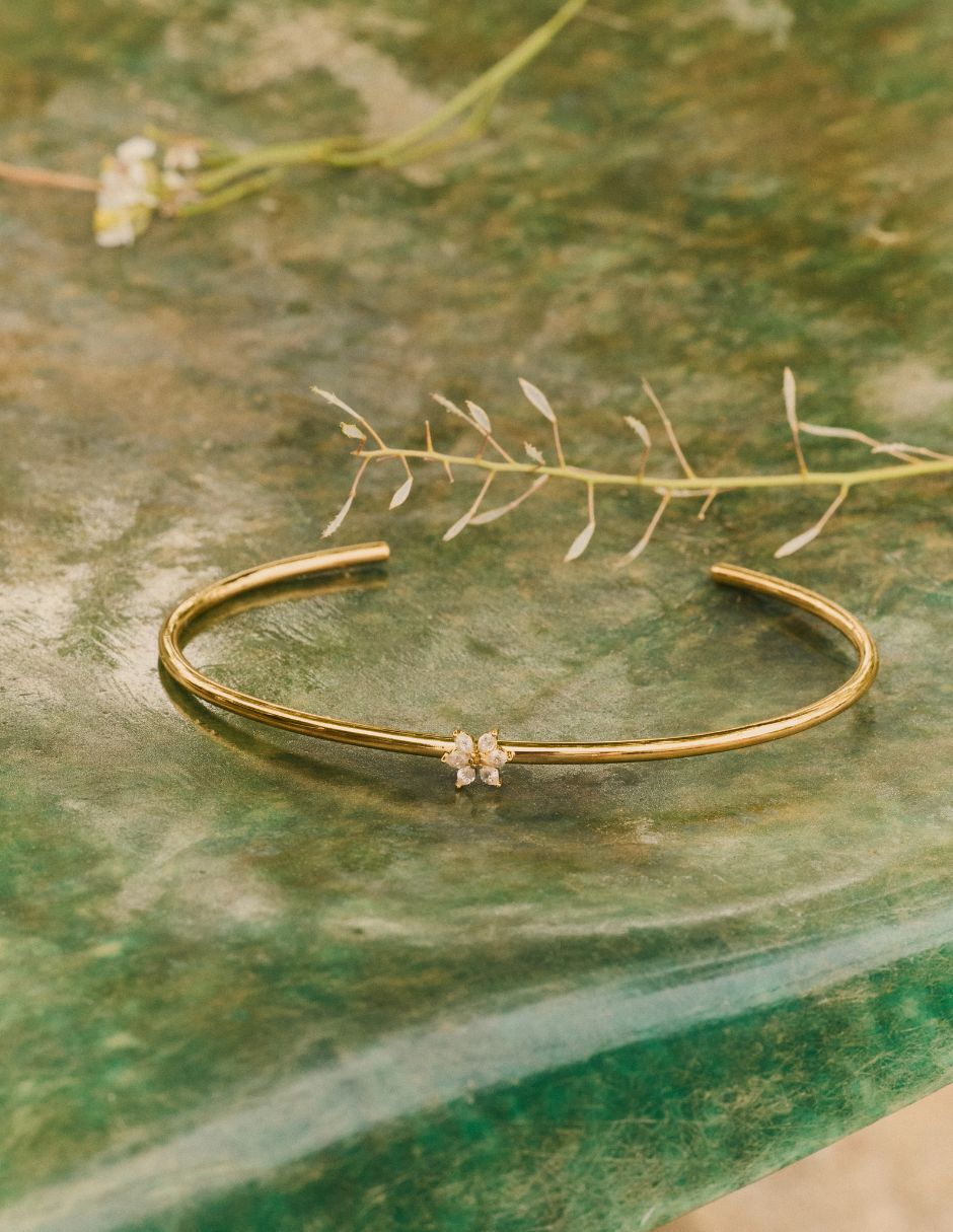 Brazalete con circonita Olivia Wild acabado baño de oro 18 K 2