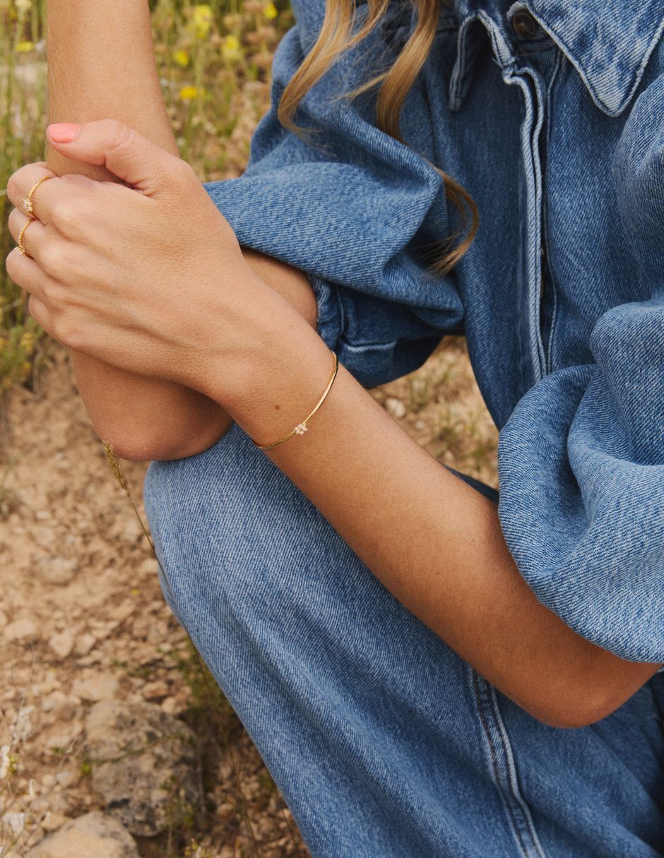 Brazalete con circonita Olivia Wild acabado baño de oro 18 K 3
