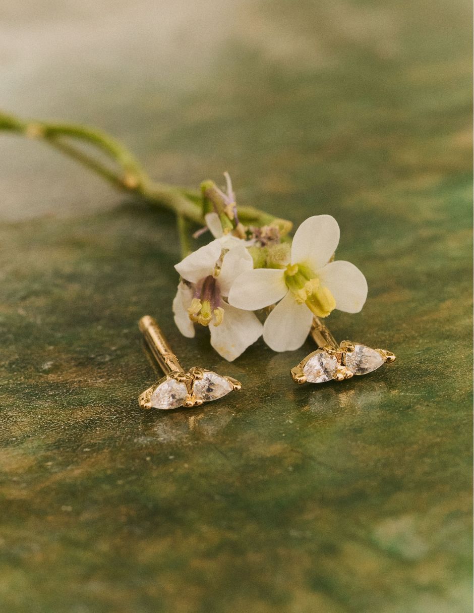 Aretes Fairy Tail de oro 18 K 2