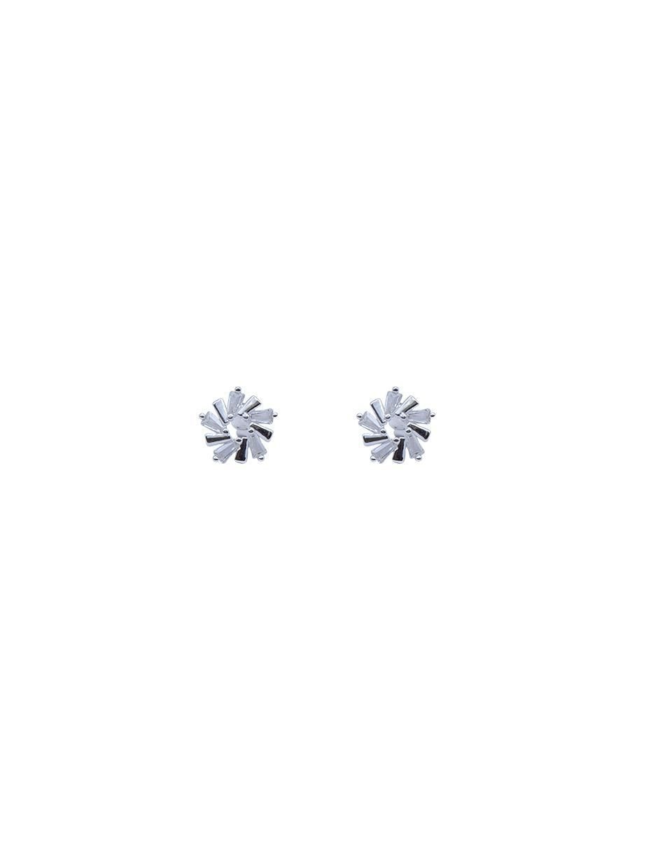 Broqueles de flor de plata P 925 con acabado pulido