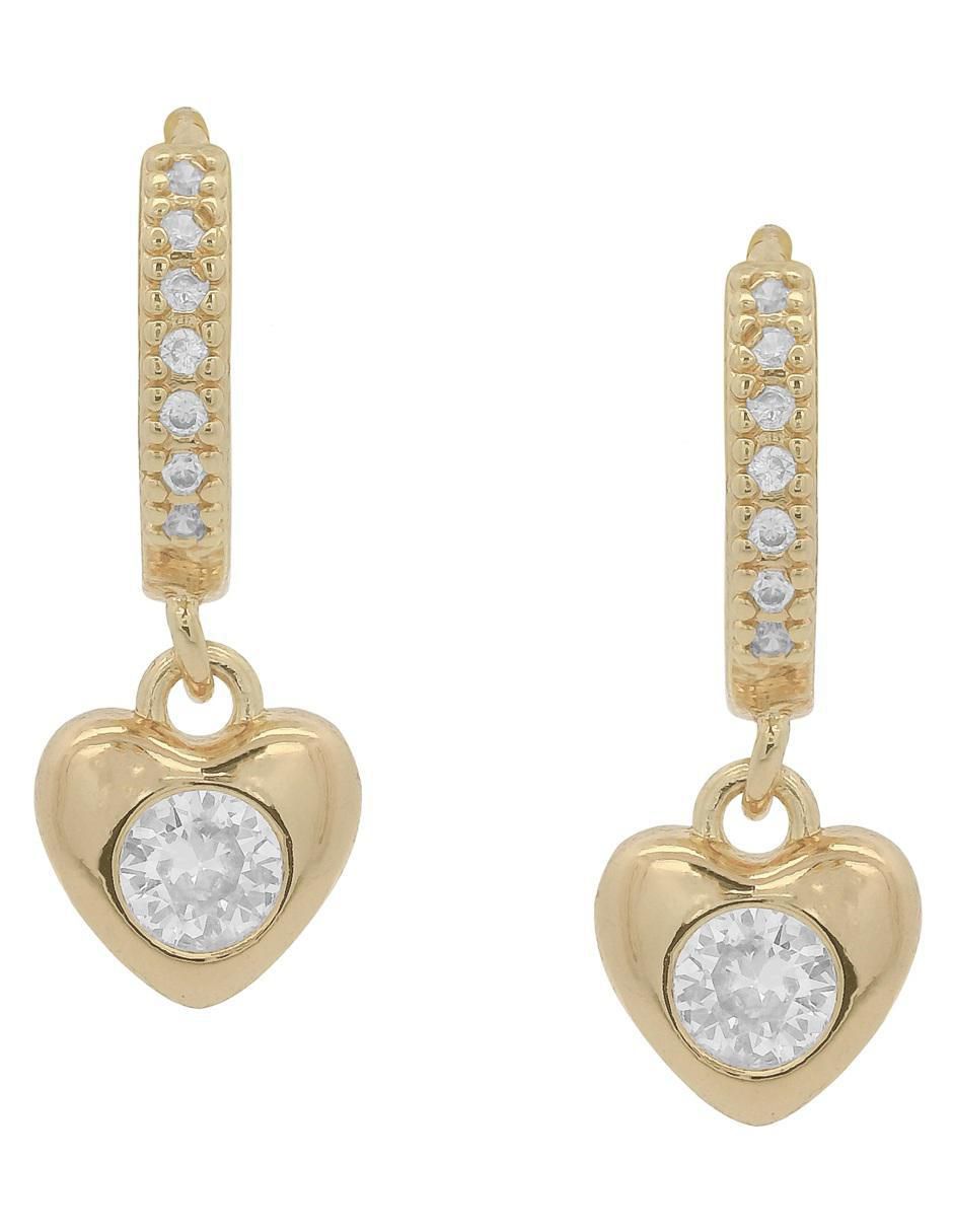 Aretes de aro 18 K con acabado chapa de oro