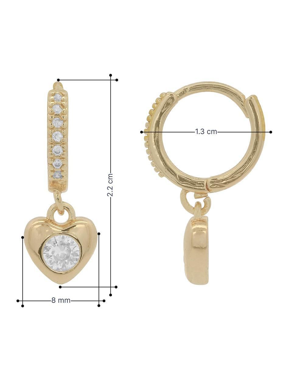Aretes de aro 18 K con acabado chapa de oro 6