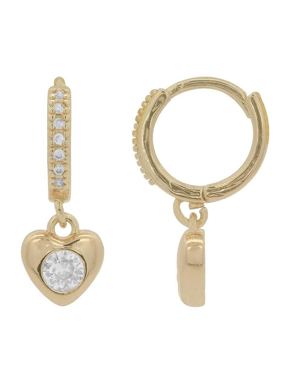 Aretes de aro 18 K con acabado chapa de oro 2