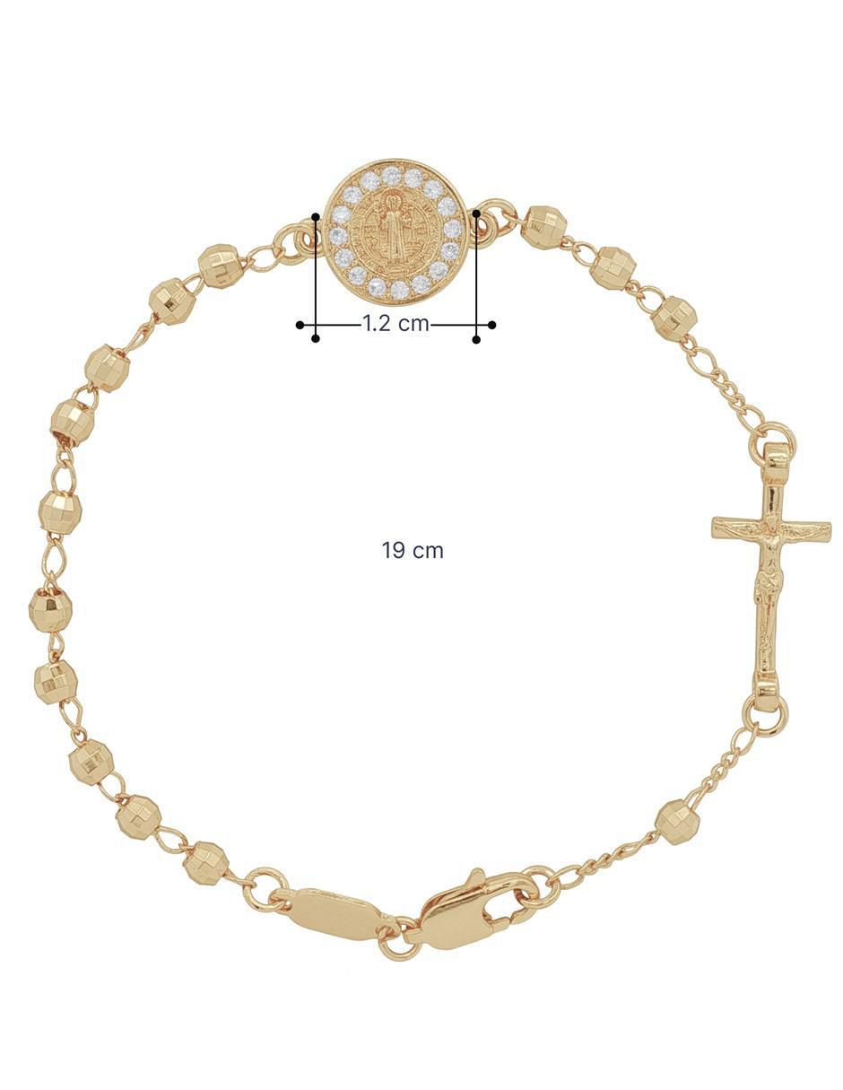 Pulsera con zirconia 18 K acabado chapa de oro 5