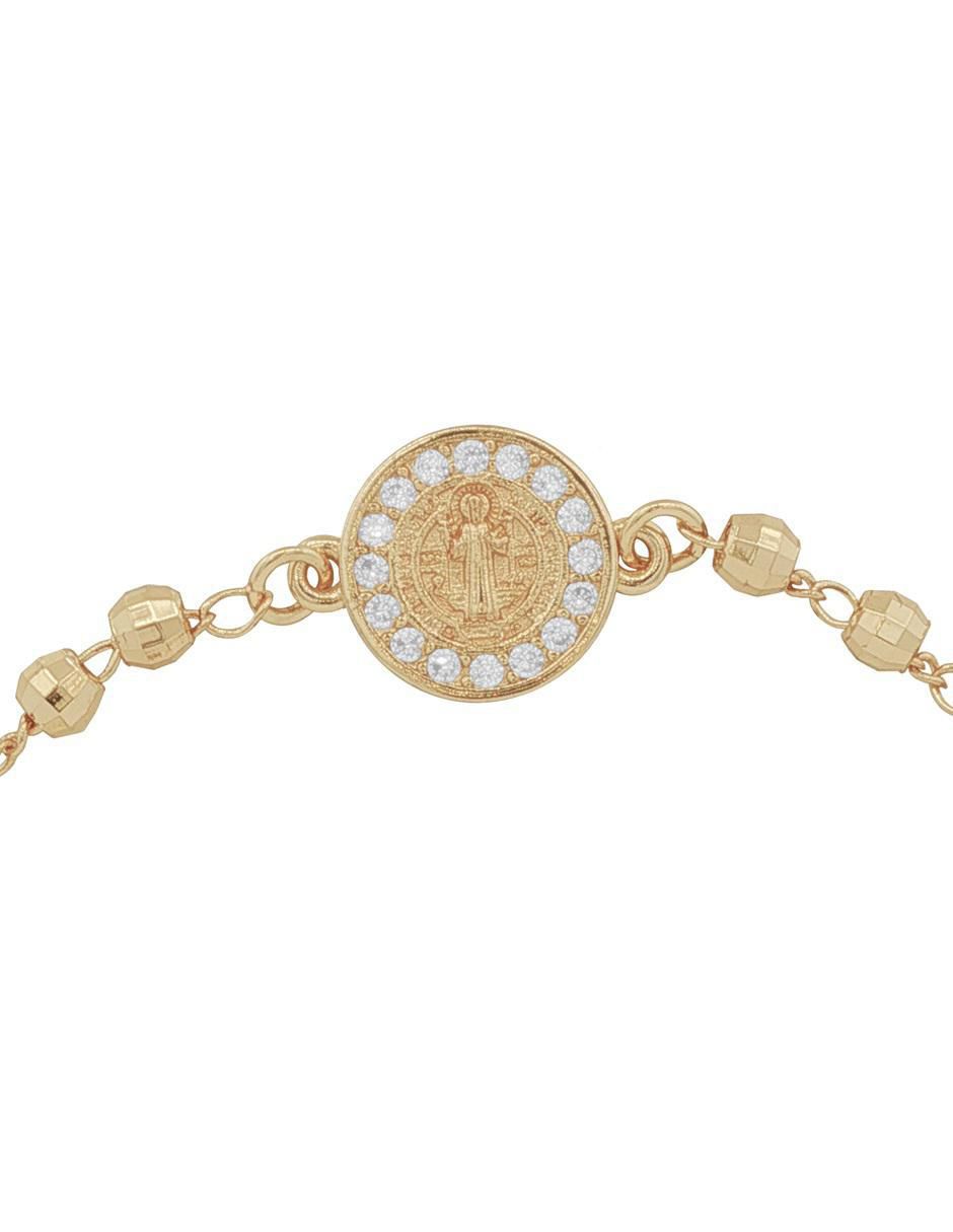 Pulsera con zirconia 18 K acabado chapa de oro 3